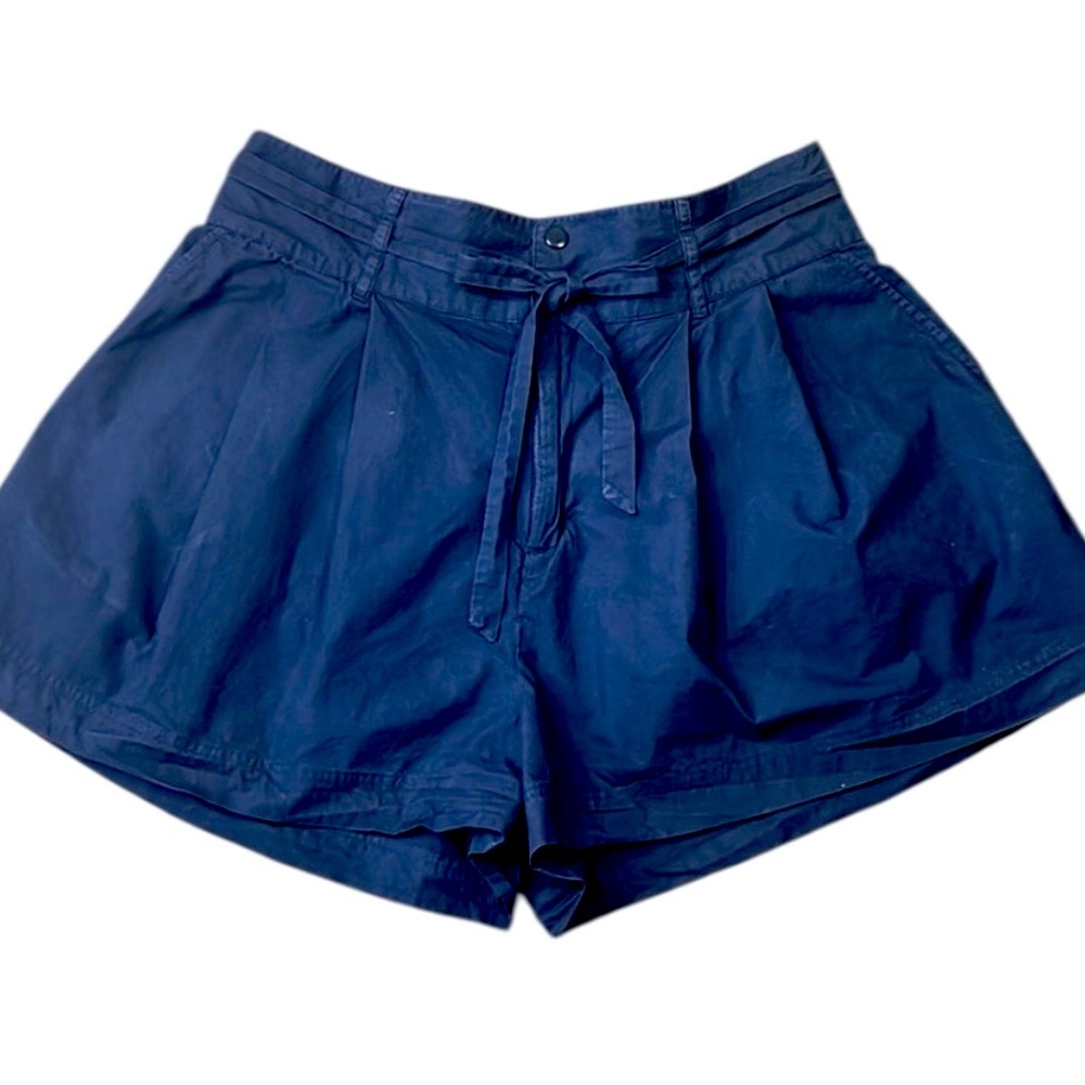 Splendid Collection Women’s Cotton Navy Blue High Rise Tie Waist Shorts Size XL